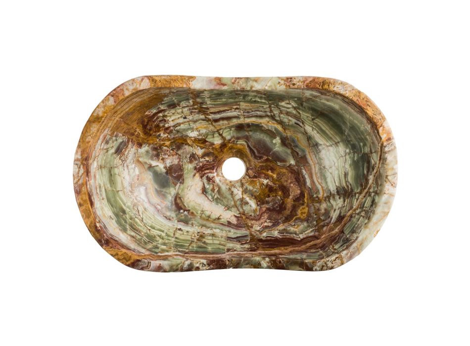 Aufsatzwaschbecken aus Leila-Onyxstein, handgefertigtes Einzelstück Viadurini