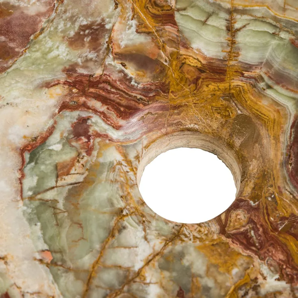 Aufsatzwaschbecken aus Leila-Onyxstein, handgefertigtes Einzelstück Viadurini