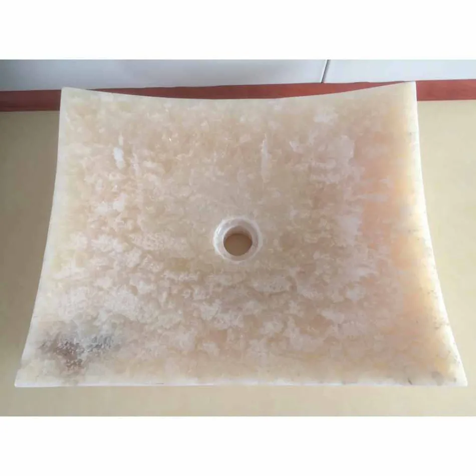 Onyx Naturstein Waschbecken Liebe, Einzelstück Viadurini