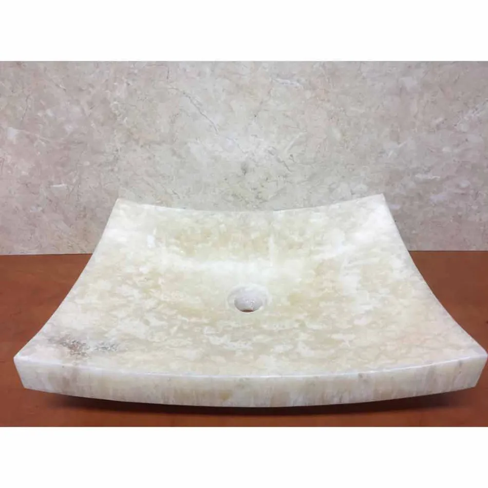 Onyx Naturstein Waschbecken Liebe, Einzelstück Viadurini