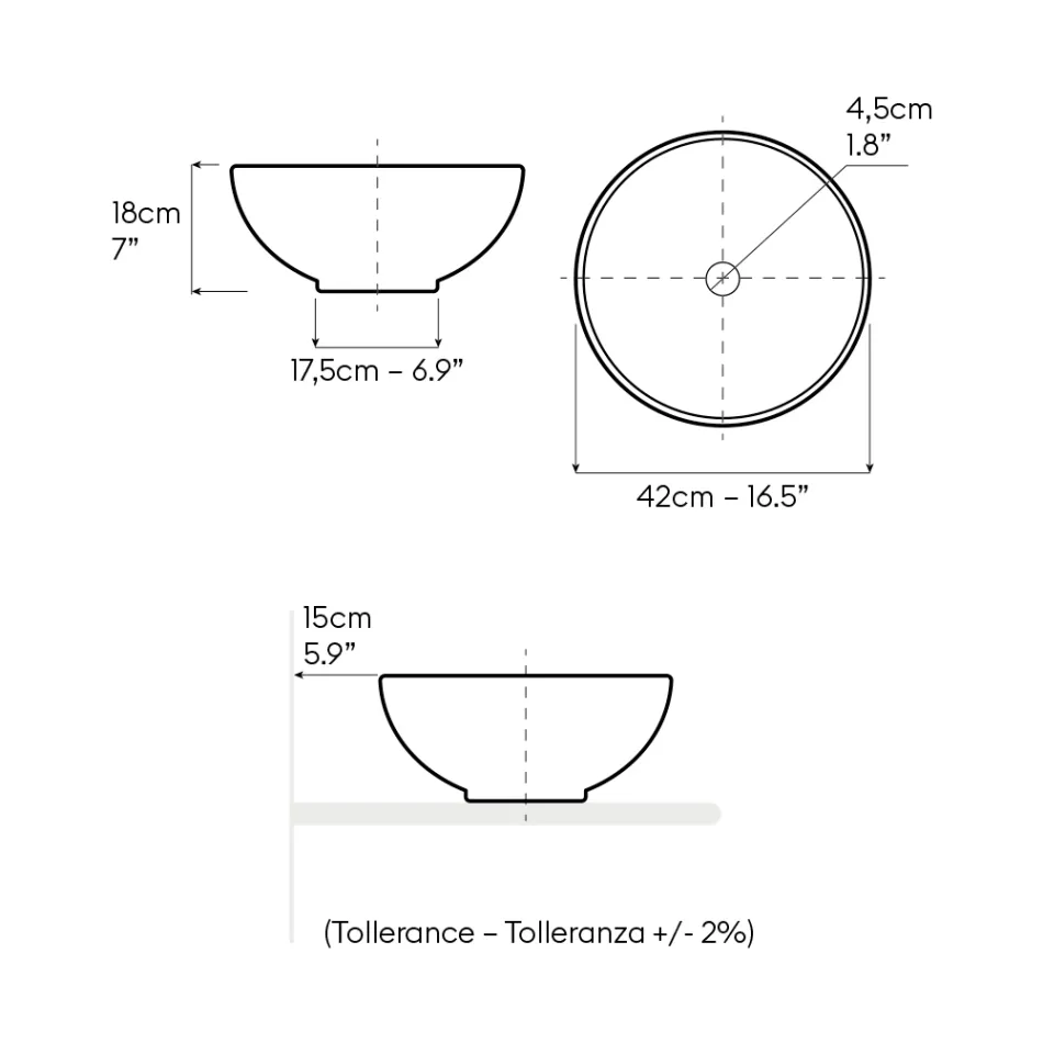 Handgedrechselte Raku-Waschtischplatte, hergestellt in Italien - Magma Viadurini