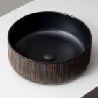 Balance Hand-Stripped Natural Red Earth Aufsatzwaschbecken Viadurini