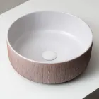 Balance Hand-Stripped Natural Red Earth Aufsatzwaschbecken Viadurini