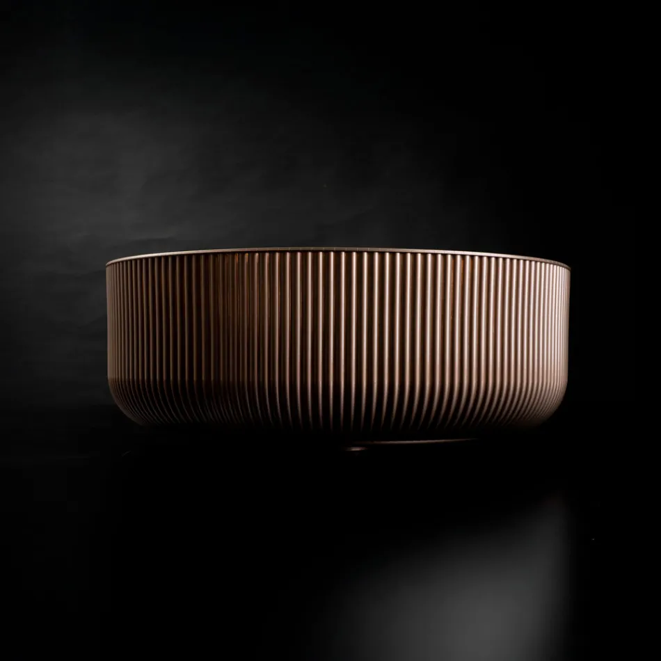 Aufsatzwaschbecken aus harzbeschichtetem und lackiertem venezianischem Glas - Excelsior Viadurini