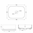 Modernes Aufsatzbecken in weißem oder farbigem Keramik Star 50x37 cm Viadurini