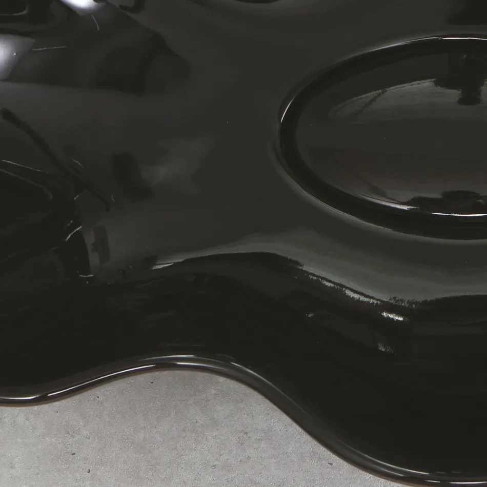 Modernes Aufsatzwaschbecken aus glänzender Keramik Made in Italy - Cube Viadurini