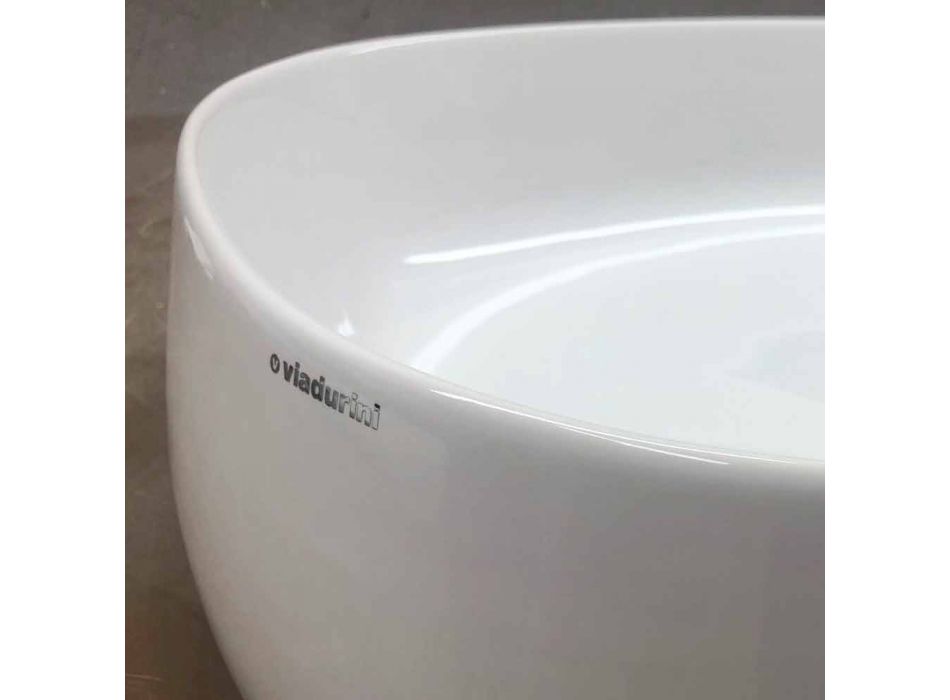 Modernes Design Oval Arbeitsplatte Waschbecken in Keramik Made in Italy - Zarro Viadurini