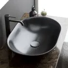 Ovales Aufsatzwaschbecken aus matter Keramik Made in Italy - Nelly Viadurini