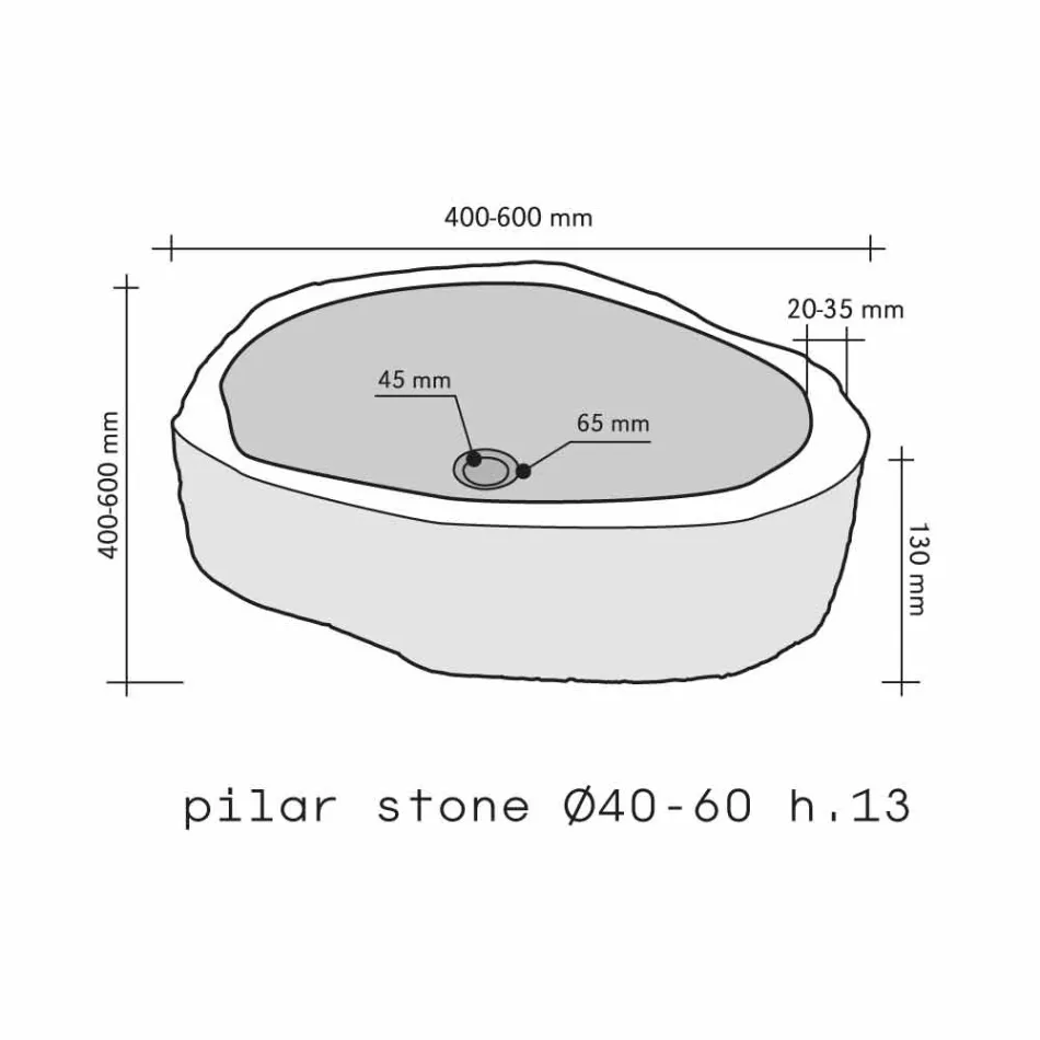 Arbeitsplatte Trägerstück in Basalt Hassan Viadurini