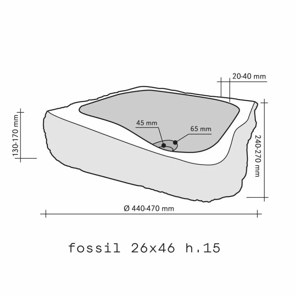 Arbeitsplatte Trägerstück aus Holz Fossil Goa Viadurini