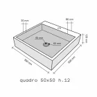 Arbeitsplatte Unterstützung Quadratisch in basaltschwarz Ban Viadurini