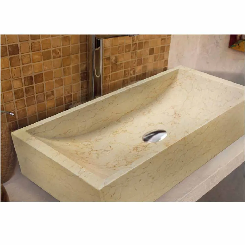 Arbeitsplatte Unterstützung Quadratisch Stein Natur Beige Jakarta Viadurini