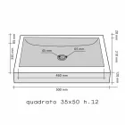 Arbeitsplatte Unterstützung Quadratisch Schwarzstein Natur Jakarta Viadurini