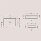 Rechteckiges Aufsatzwaschbecken aus matter Keramik Made in Italy - Debora Viadurini
