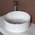 Rundes Aufsatzwaschbecken aus weißer Keramik im modernen Design - Papavero