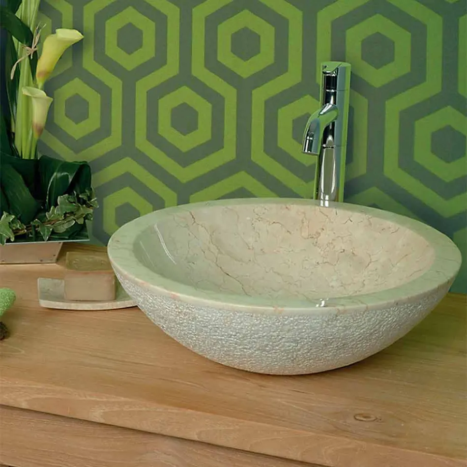 Arbeitsplatte Unterstützung Round Stone Natur Beige Outside Raw Pai Viadurini