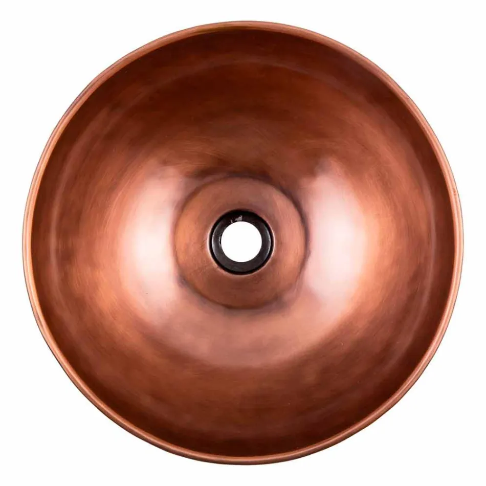 Rundes Aufsatzwaschbecken aus handgefertigtem Kupfer, Murello Viadurini