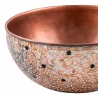 Rundes Aufsatzwaschbecken aus handgefertigtem Kupfer, Murello Viadurini