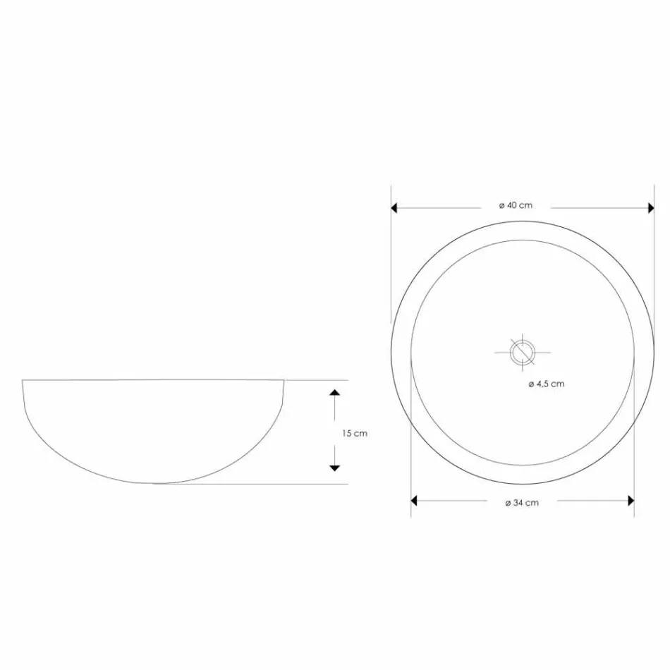 Rundes Waschbecken Handarbeit aus weißem Marmor - Leinen Viadurini