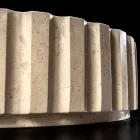 Rundes Aufsatzwaschbecken aus Travertinmarmor – Cattleya Viadurini