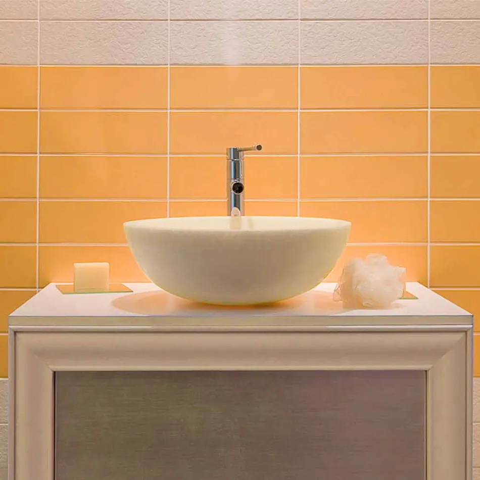 Arbeitsplatte Unterstützung Round Beige mit externen Nusa Geschliffen Viadurini