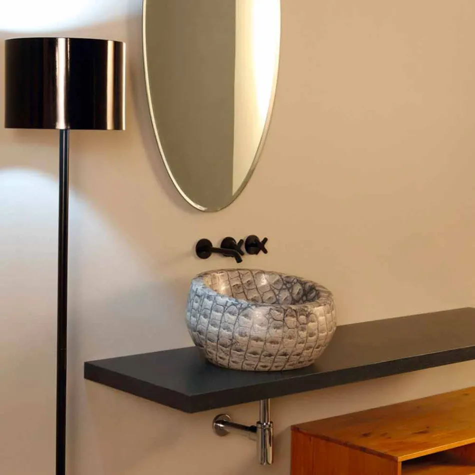 Caiman Ceramic runder Aufsatzwaschtisch in Italien Elisa Design Viadurini