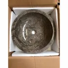 Runde graue Arbeitsplatte mit Nusa poliert außen Viadurini