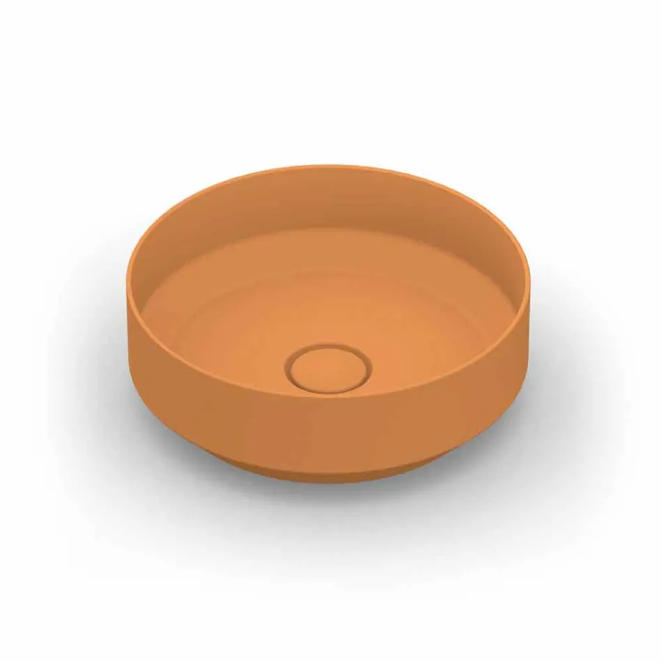Rundes modernes Aufsatzwaschbecken aus Keramik made in Italy, Yoel Viadurini