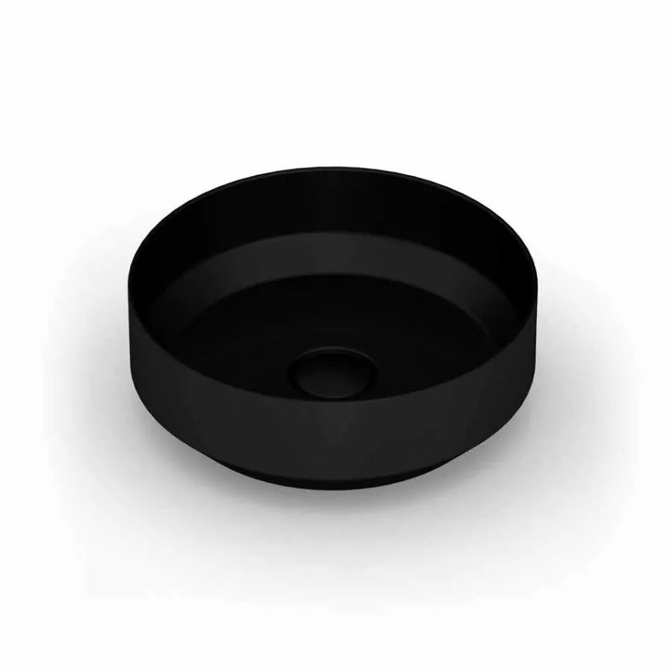 Rundes modernes Aufsatzwaschbecken aus Keramik made in Italy, Yoel Viadurini