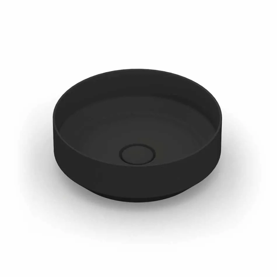 Rundes modernes Aufsatzwaschbecken aus Keramik made in Italy, Yoel Viadurini