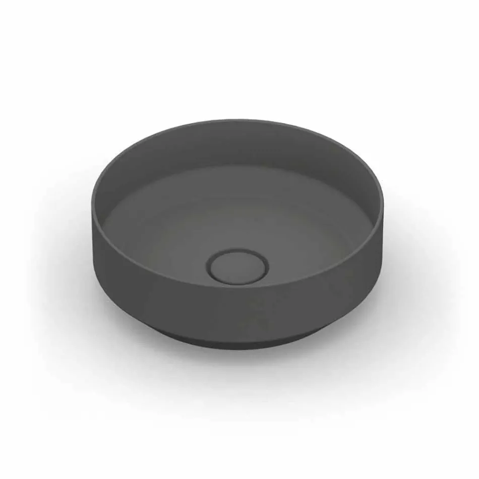 Rundes modernes Aufsatzwaschbecken aus Keramik made in Italy, Yoel Viadurini
