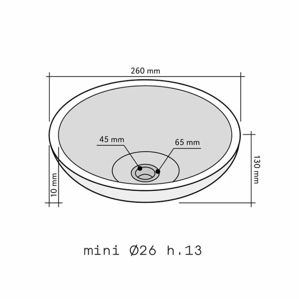 Rundes Aufsatzwaschbecken aus Sula-Onyx Viadurini