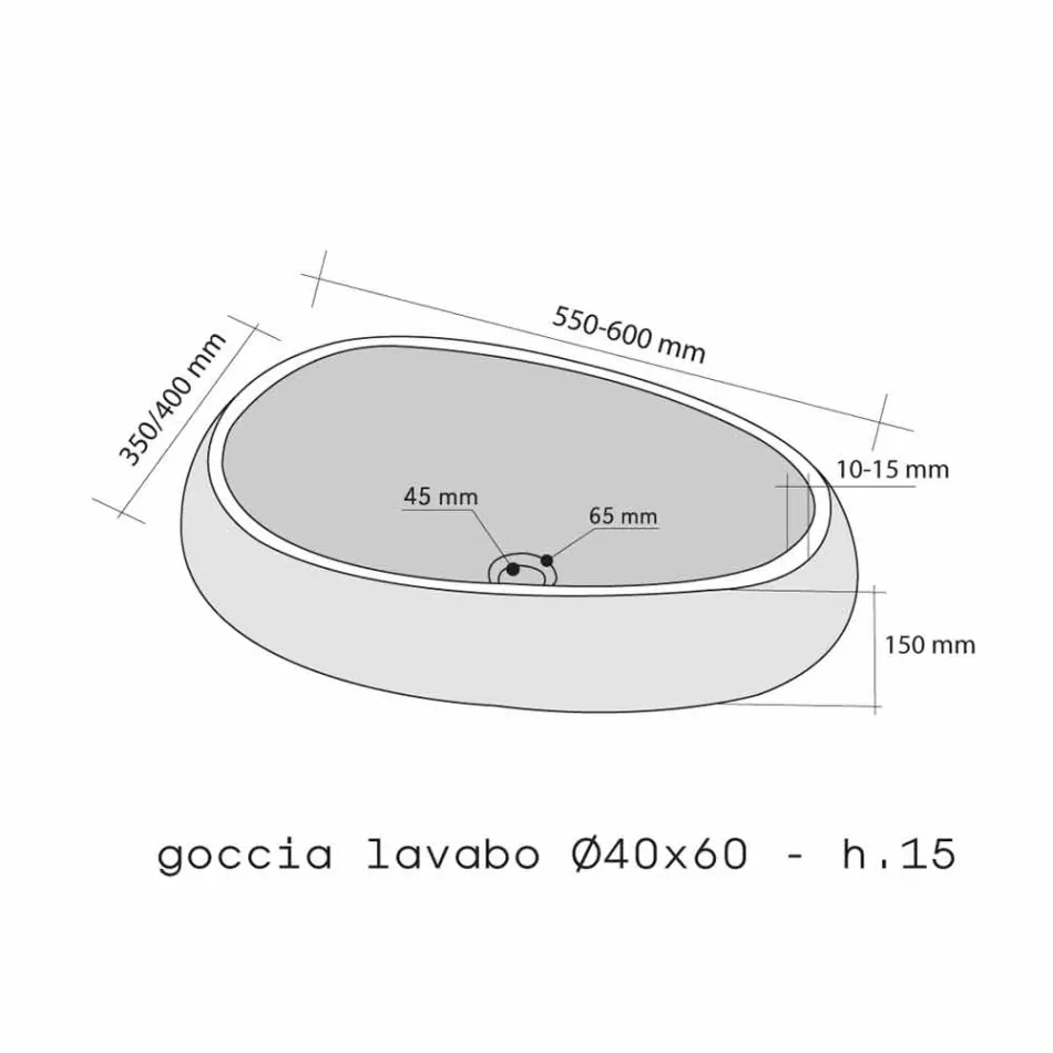 Arbeitsplatte Unterstützung Rund Stein Natural Black Waka Viadurini