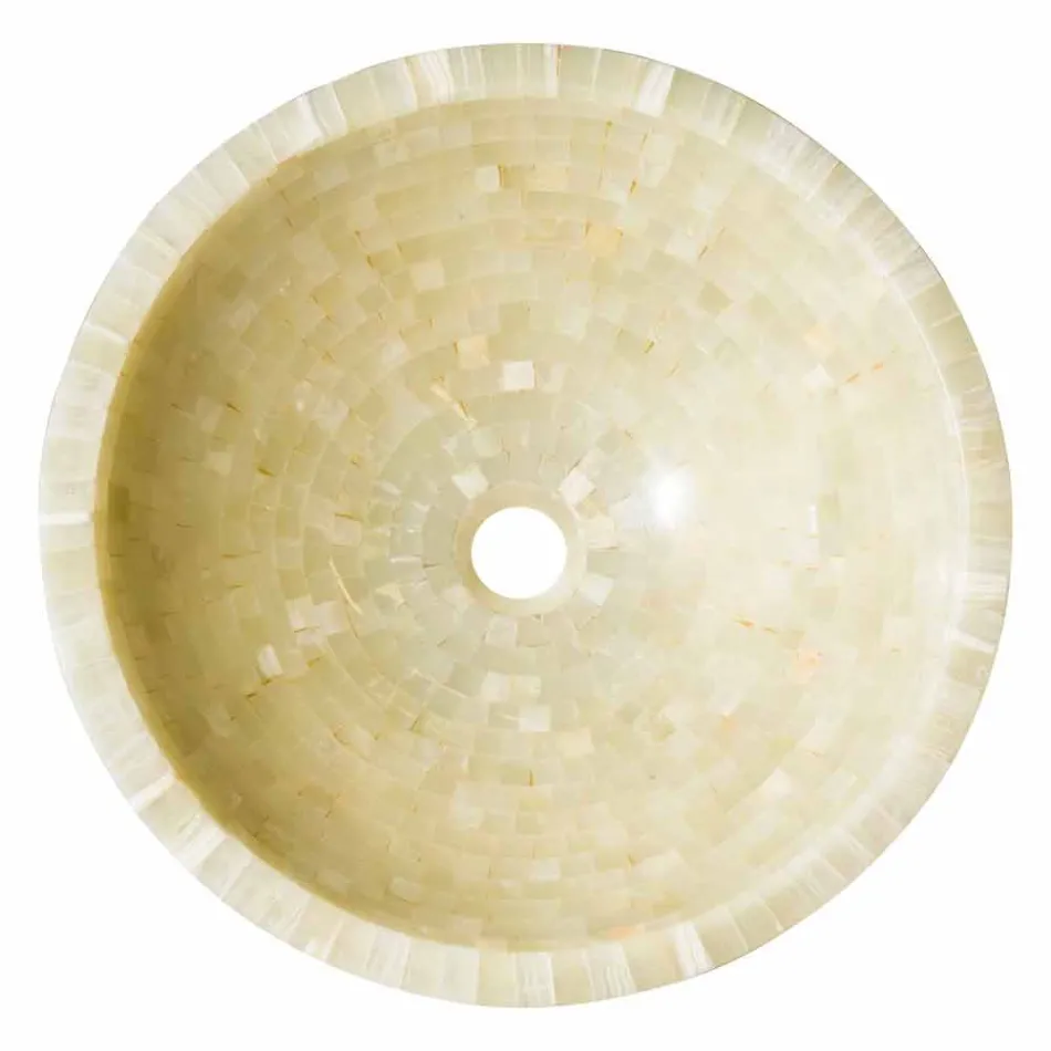 Runde Aufsatzwaschtisch in Kilian Honig Onyx Stein Viadurini