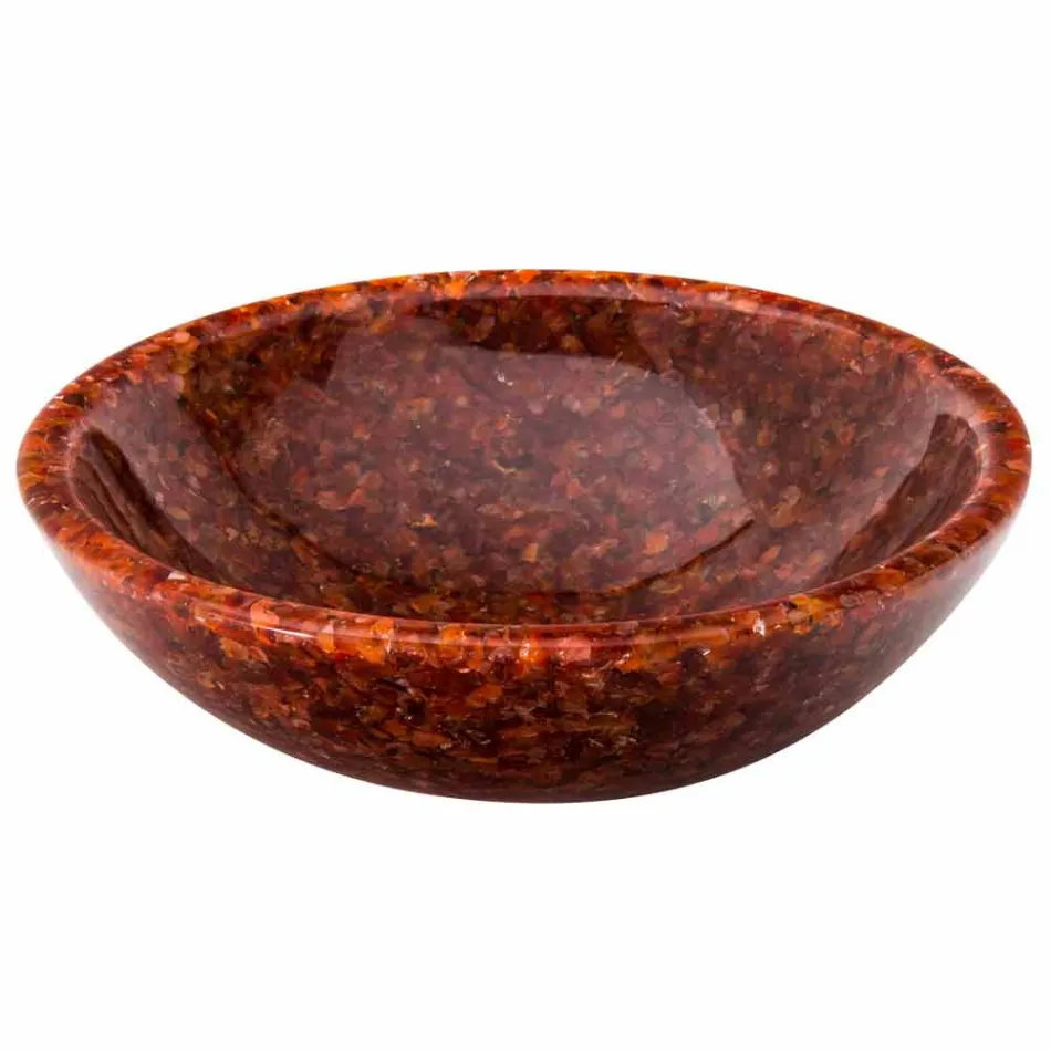 Rundes Aufsatzwaschbecken aus Kunstharz und Nubestein Viadurini