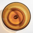 Rundes Aufsatzwaschbecken aus venezianischem Plissè-Glas, hergestellt in Italien – Zirkon Viadurini