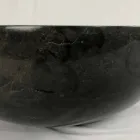 Schwarzes rundes Aufsatzwaschbecken aus Levi Naturstein, Einzelstück Viadurini