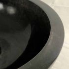 Schwarzes rundes Aufsatzwaschbecken aus Levi Naturstein, Einzelstück Viadurini