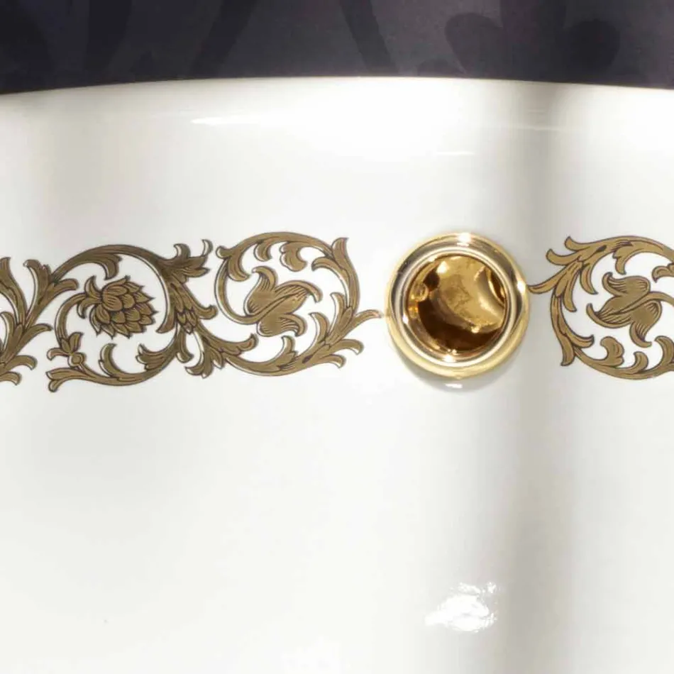 Unterputzwaschbecken aus Schamott und Gold made in Italy, Otis Viadurini