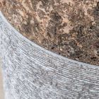 Freistehendes zylindrisches Badezimmerwaschbecken aus grauem Marmor - Cremino Viadurini