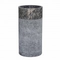 Freistehendes zylindrisches Badezimmerwaschbecken aus grauem Marmor - Cremino