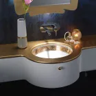 Eingebautes Badezimmerwaschbecken aus handgegossenem Schamott, hergestellt in Italien – Erioli Viadurini