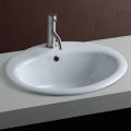 Klassisches Design: Weißes Keramik-Aufsatzwaschbecken - Papavero