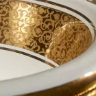 Rundes Einbauwaschbecken aus Schamott und Gold made in Italy, Otis Viadurini