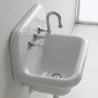 Wand Waschbecken aus weißer Keramik rechteckigen Design Davis Viadurini