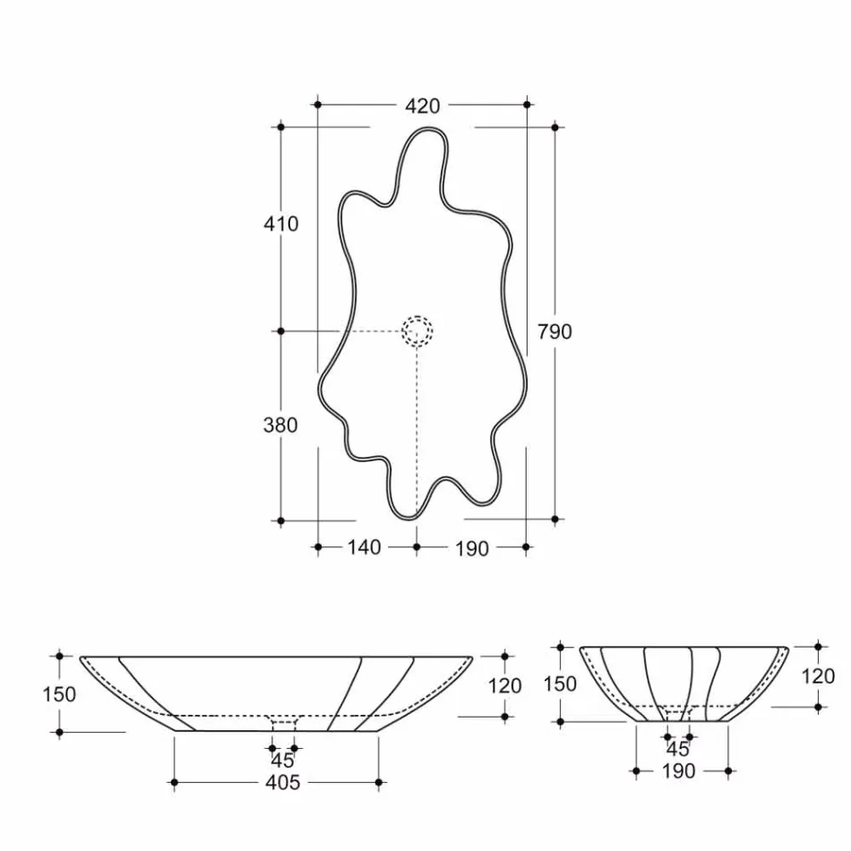 Designer-Waschbecken Keramik schwarz und gold in Italien Rayan gemacht Viadurini