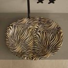 Designer Keramik-Aufsatzwaschtisch mit orangefarbenem Zebra Made in Italy Glossy Viadurini