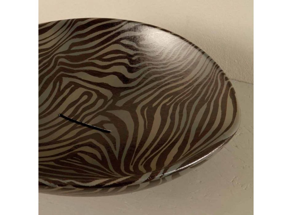 Schwarz Keramik Zebra Design Arbeitsplatte Waschbecken in Italien Tiere gemacht