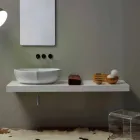Arbeitsplatte Design Waschbecken in weißer Keramik in Italien Oscar gemacht Viadurini