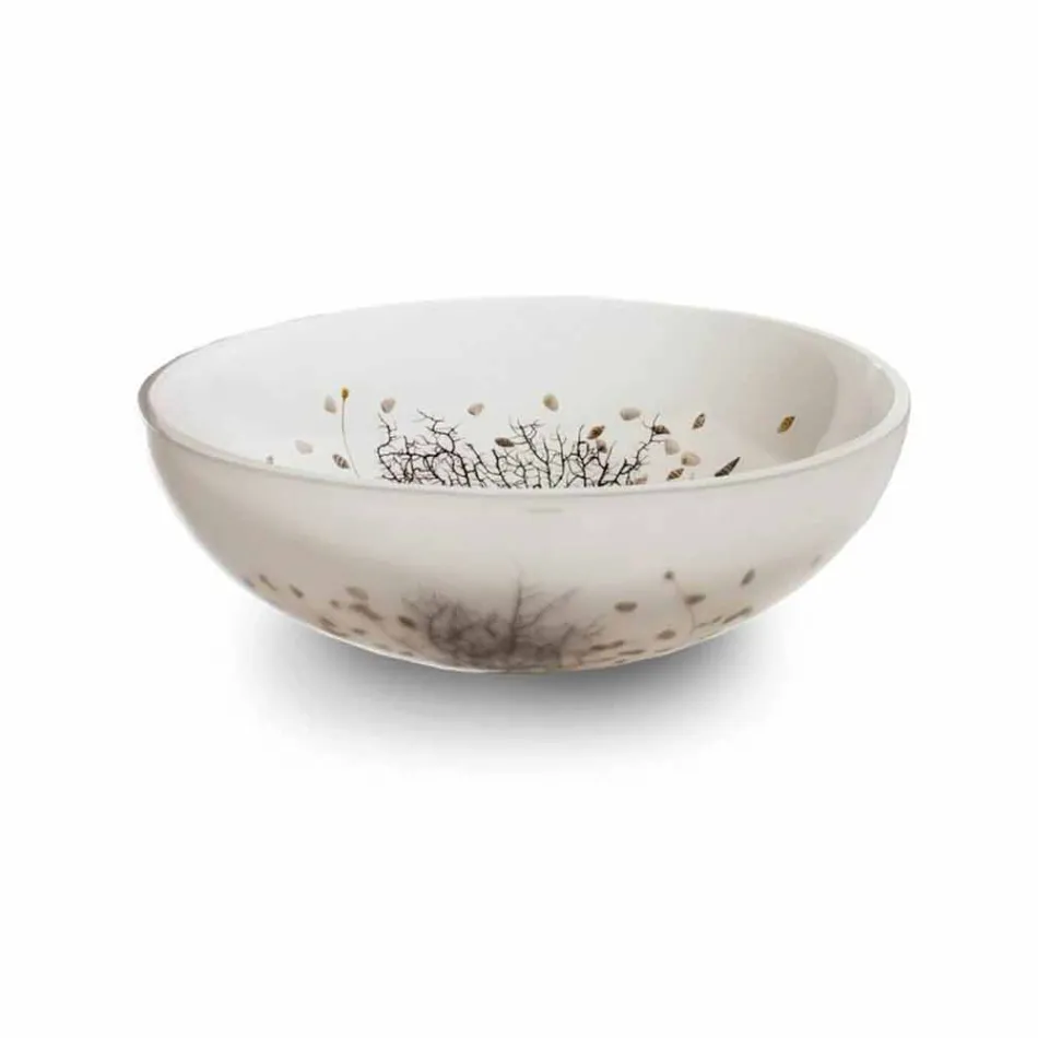 Design Arbeitsplatte Waschbecken aus Harz mit Koralleneinsätzen - Salvatore Viadurini